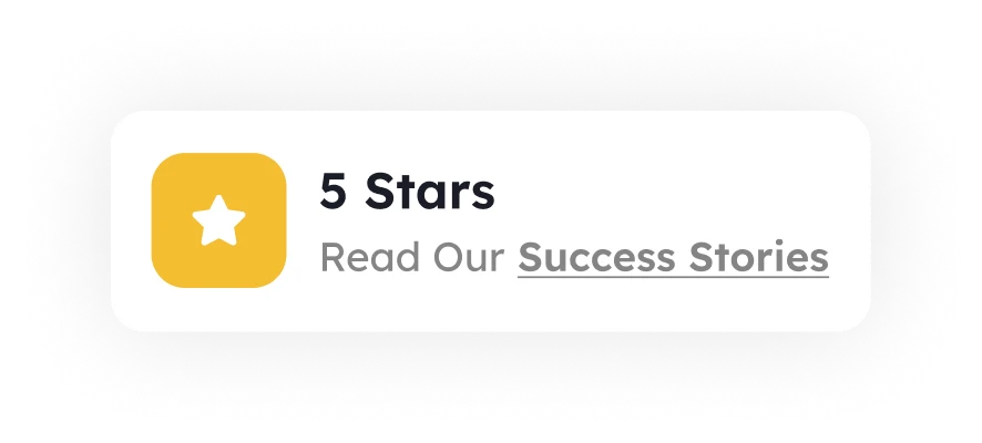 5 Stars rating with a link to read success stories